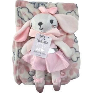 Duck Goose Baby Girl Flower Blanket Bunny Stuffed Toy Lovey Tutu‎ Pink White NWT